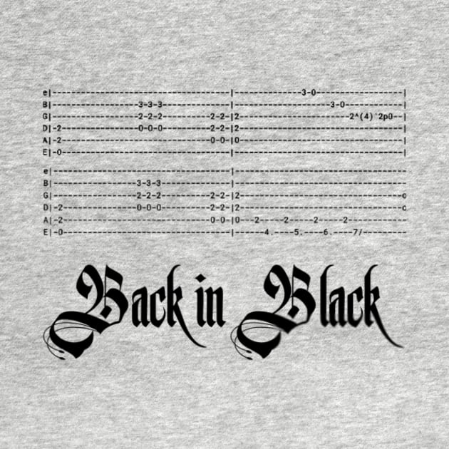 Back in black guitar tab by Quirky Ideas